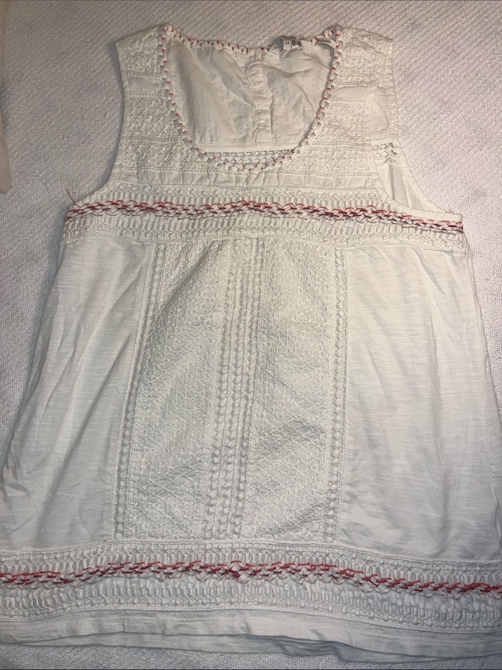 FatFace Women's White Embroidered Tank Top